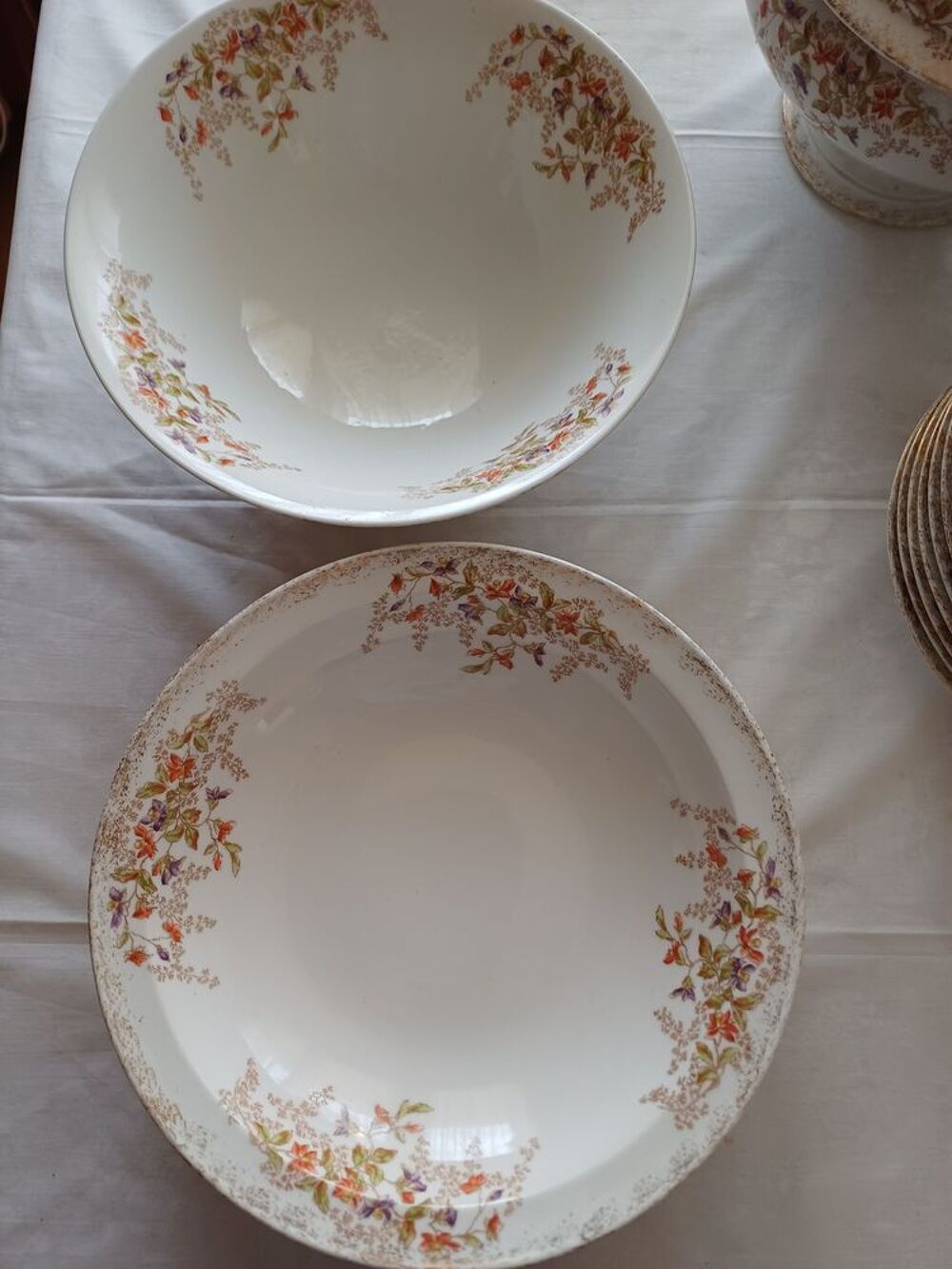 service vaisselle porcelaine ancienne fin XIX eme Cuisine