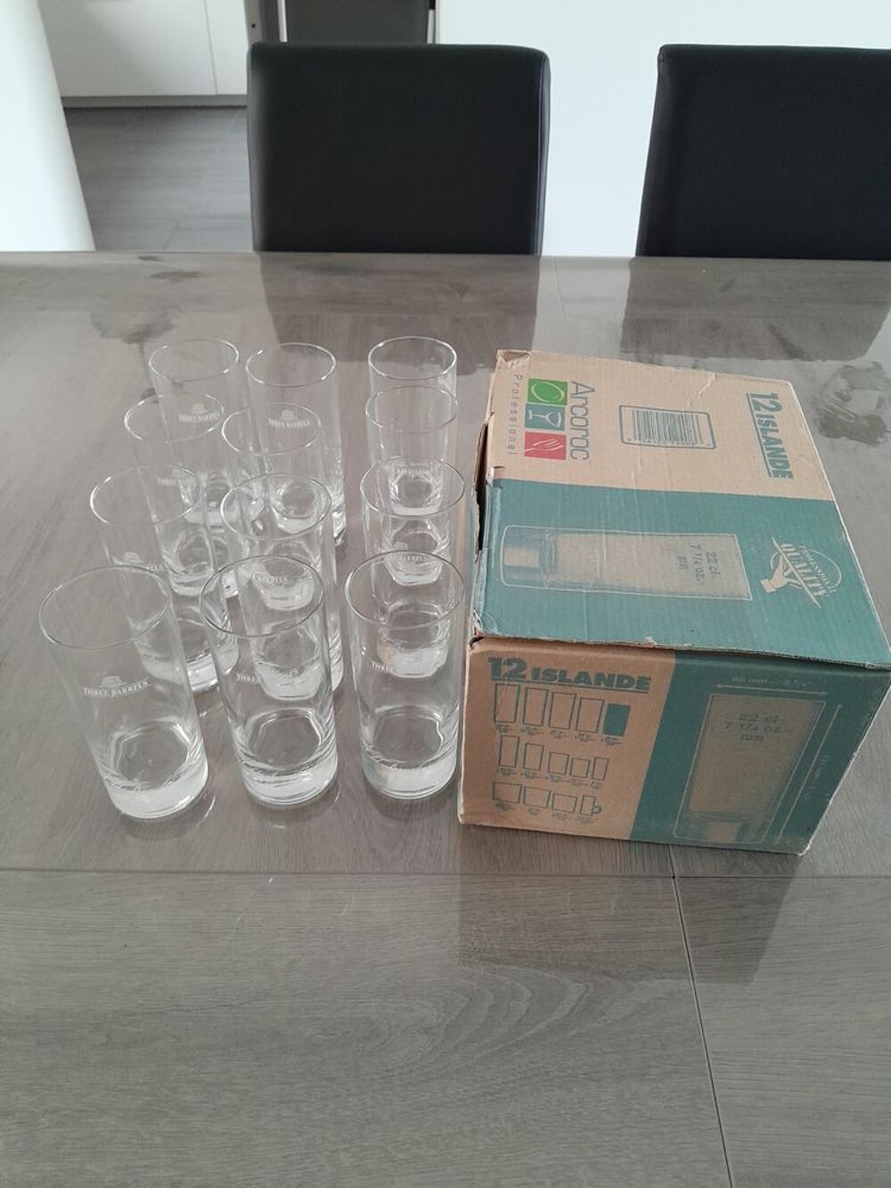 12 VERRES THREE BARRELS TEL 0627473514 
