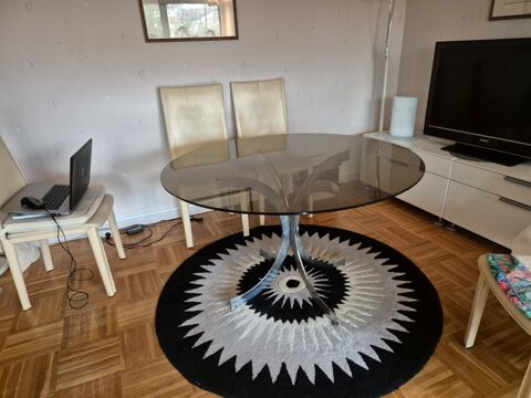 table ronde verre fumé marron diamètre 120cm Caluire-et-Cuire (69)