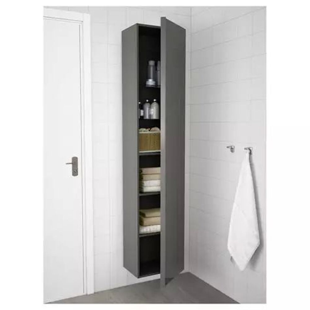 Colonne Salle de bain Noir laqu&eacute; IKEA Meubles