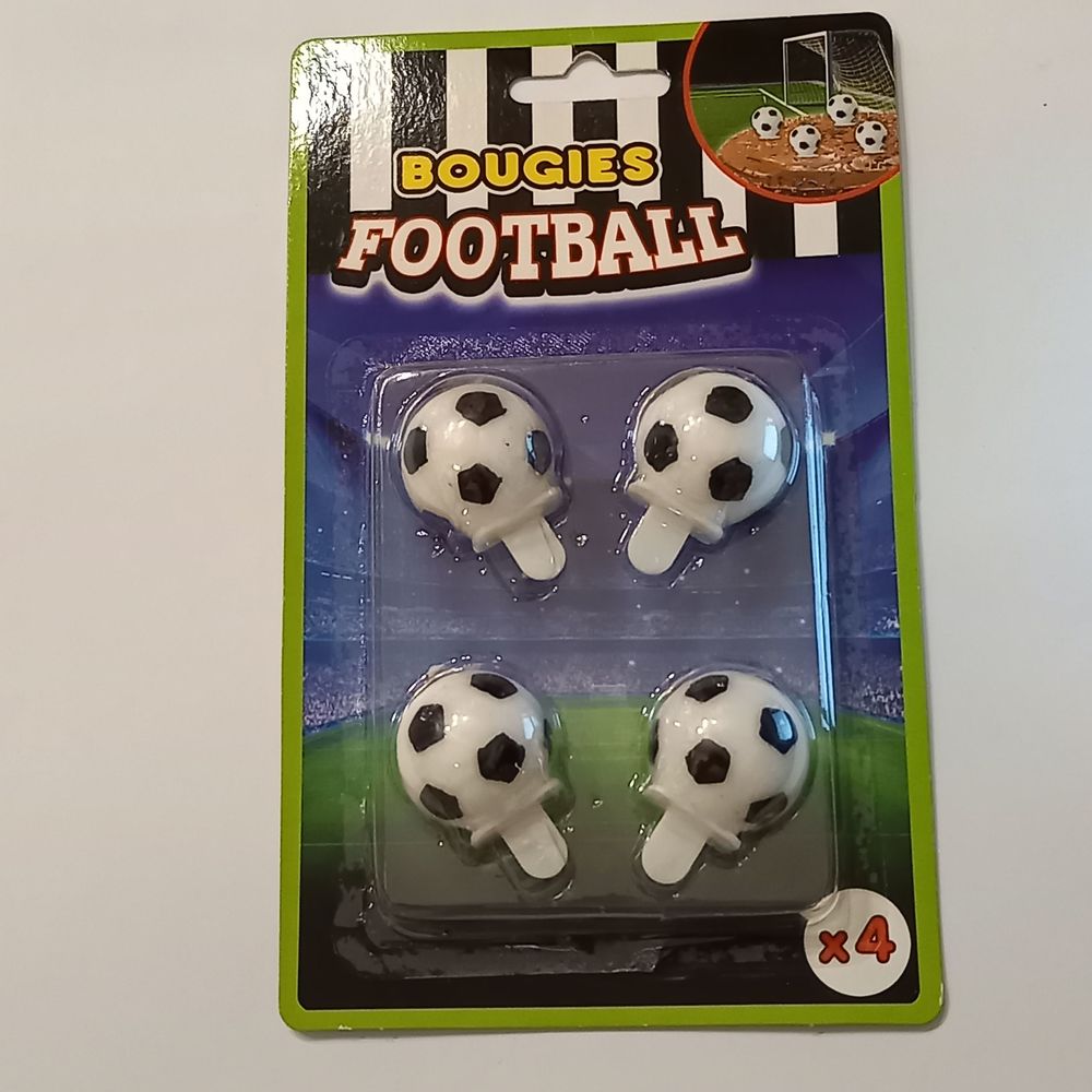 Lot de 4 Bougies Football, en forme de ballon Dcoration