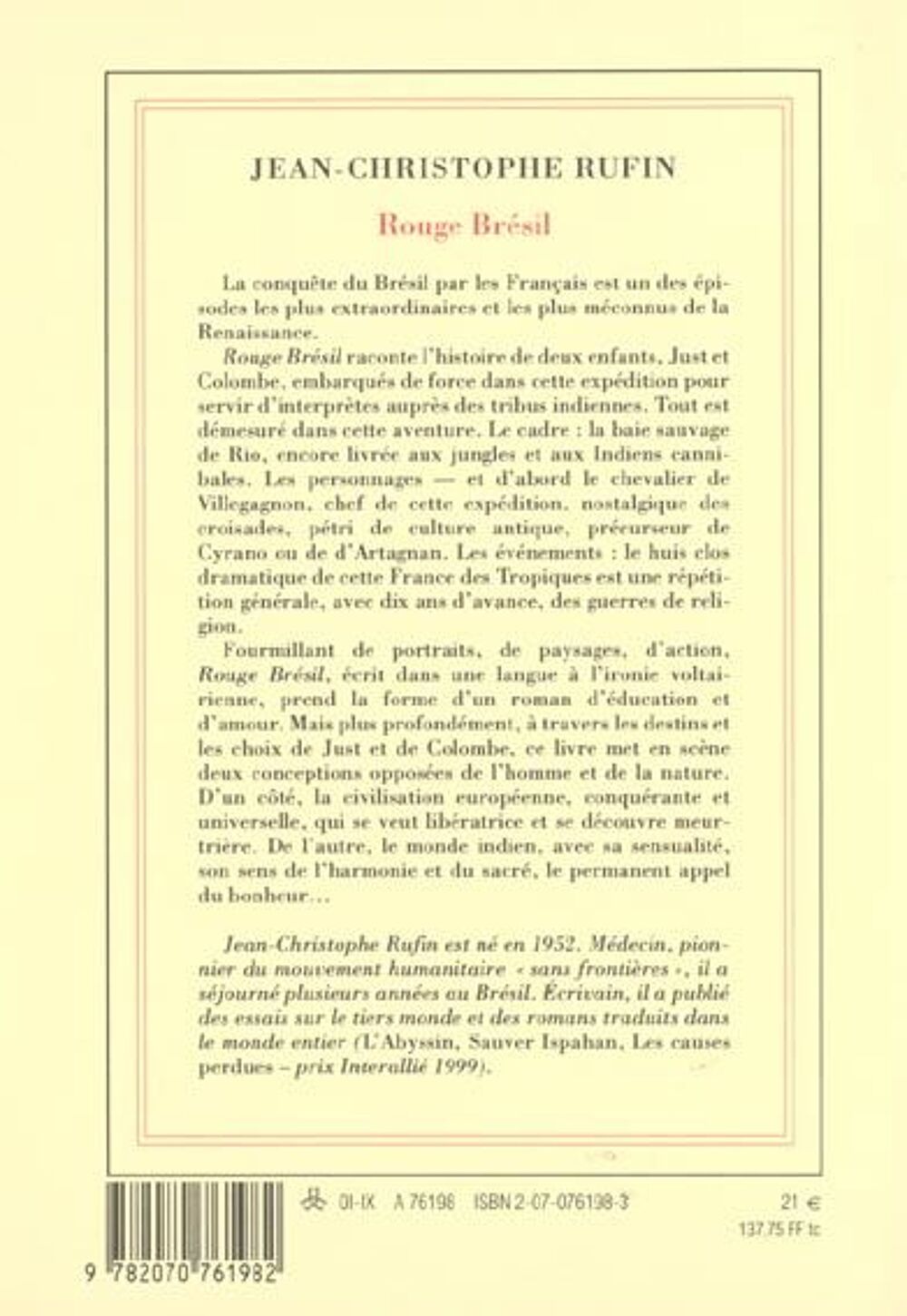 Rouge bresil - RUFIN Livres et BD