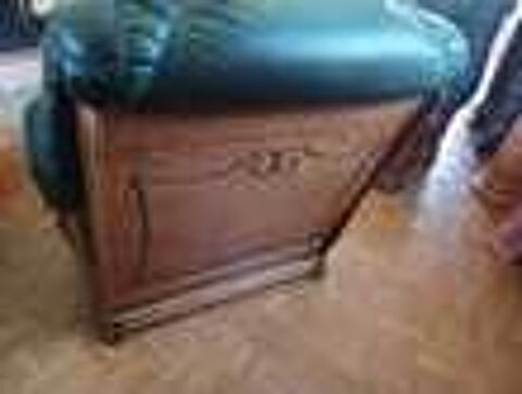 Superbe canap&eacute; cuir v&eacute;ritable, vert 3 places + 2 fauteuils Meubles