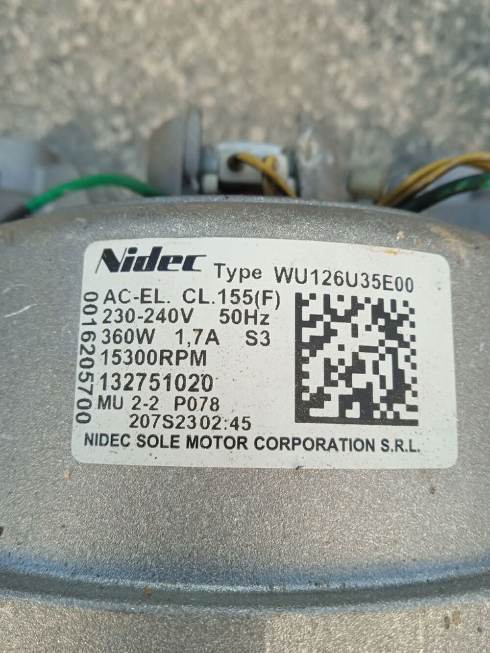 Moteur nidec machine a laver Electroménager