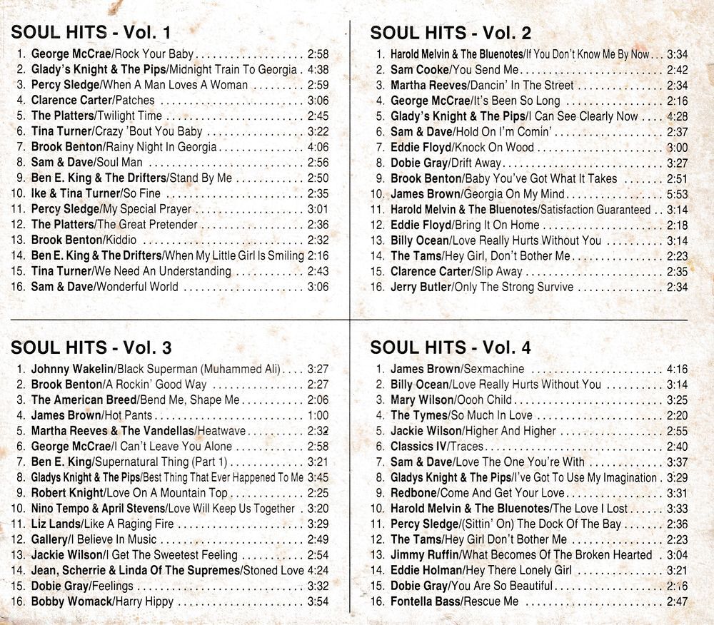 CD Soul Hits Coffret 4 Volumes CD et vinyles
