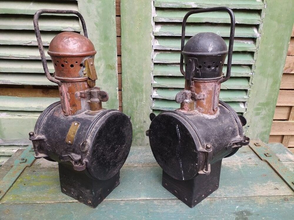 Paire de Lampes Lanterne Phare Locomotive SNCF Train Décoration