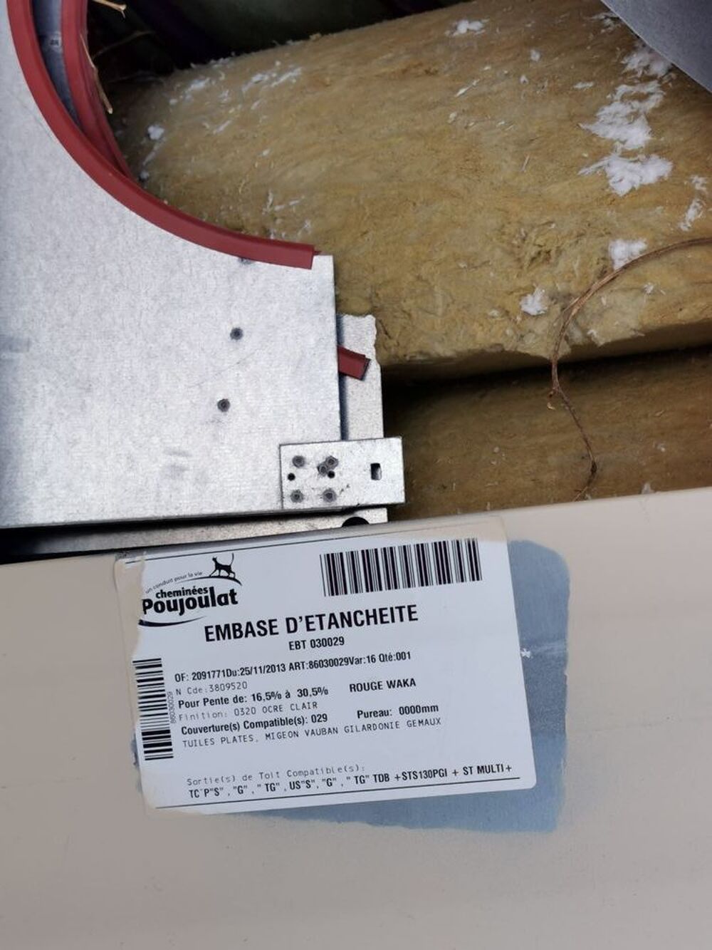 Ensemble sortie toit embase conduits chemin&eacute;e Poujoulat Bricolage