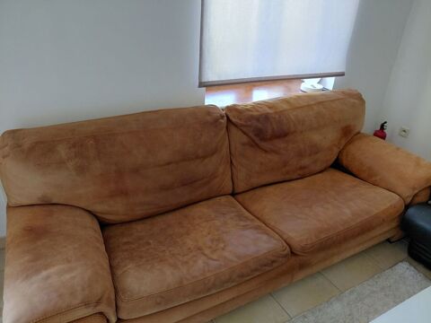 canap� 3 places marron en peau 160 Guillestre (05)