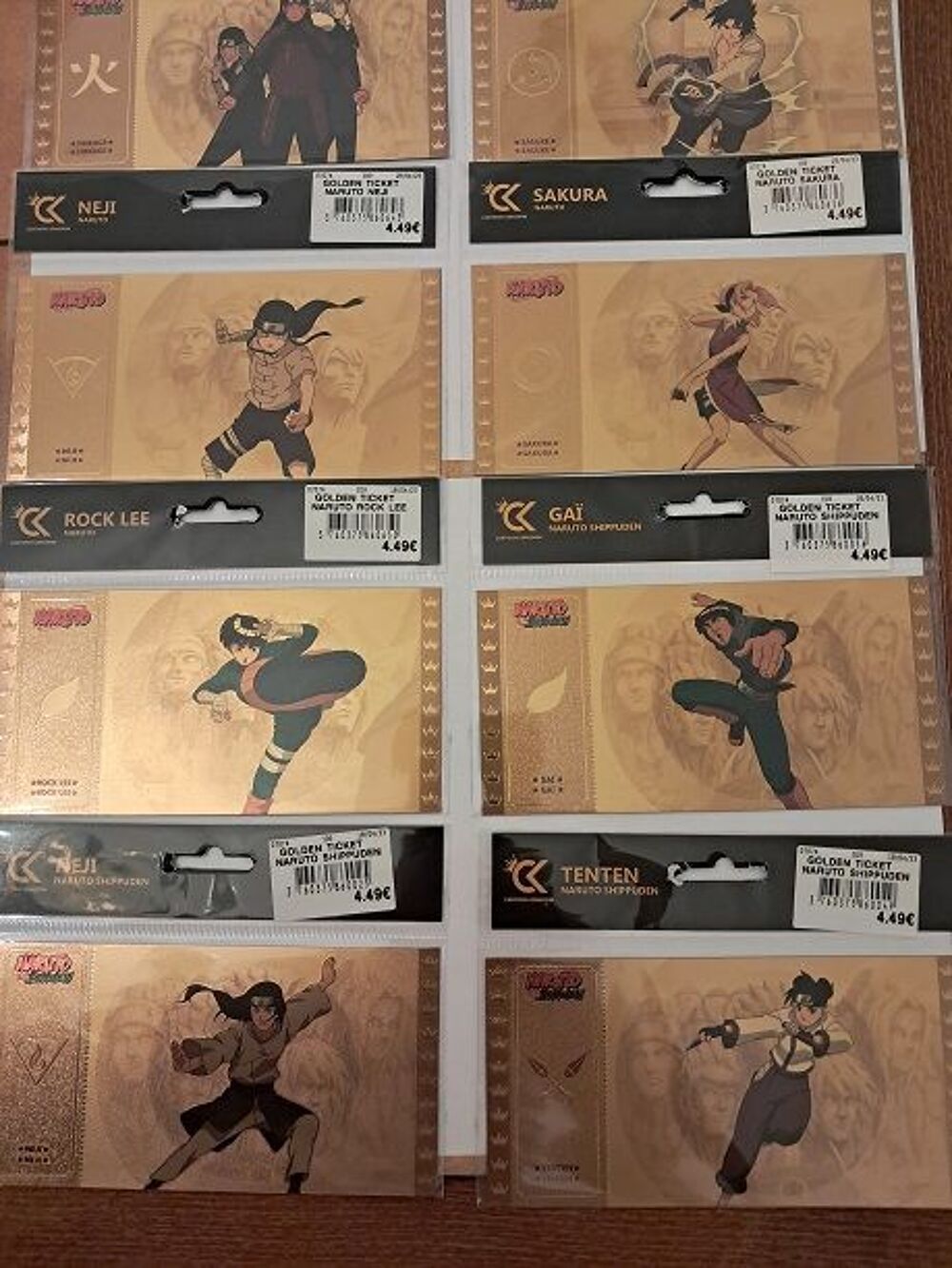 Gold ticket NARUTO billet or manga anime partie 1 japon ninj 