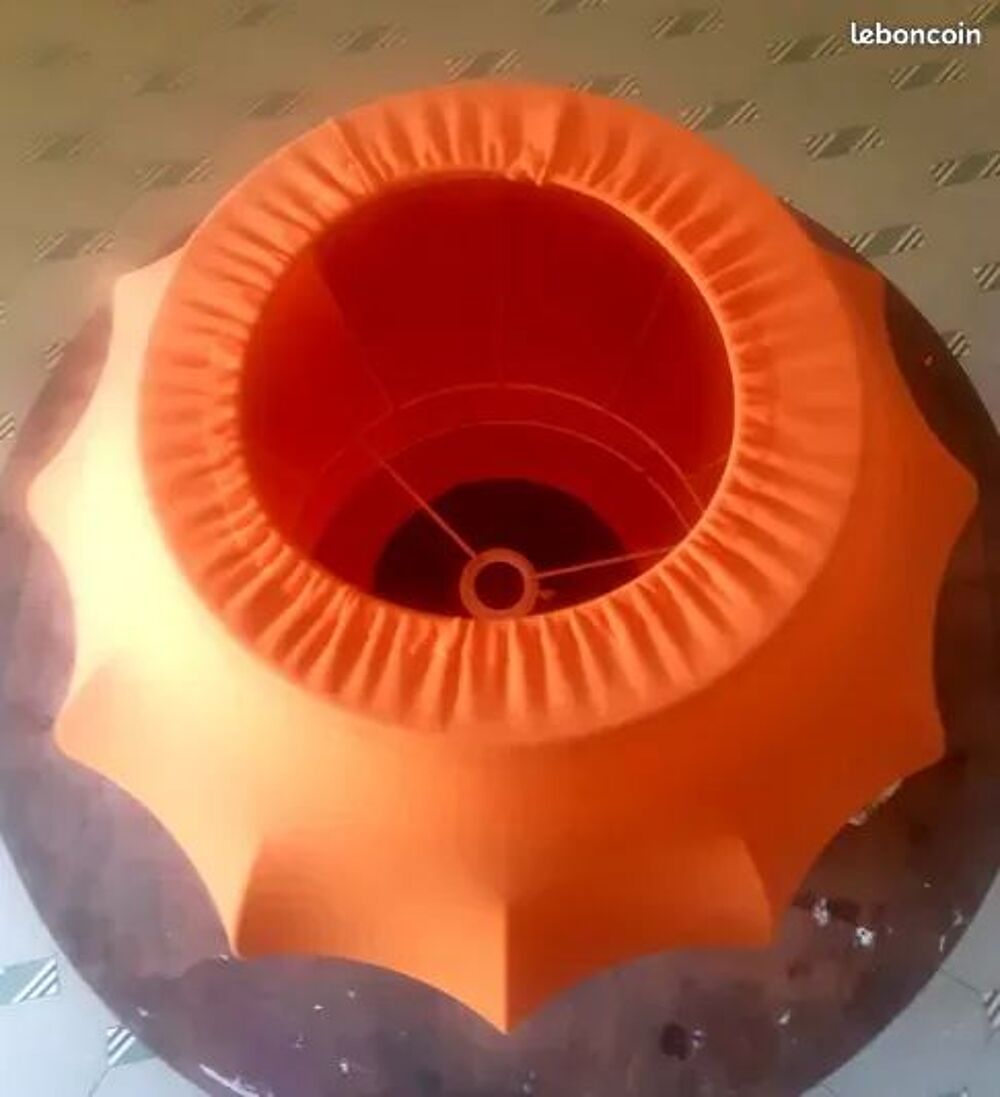Abat-jour Orange -Vintage l'ann&eacute;e 70 Décoration