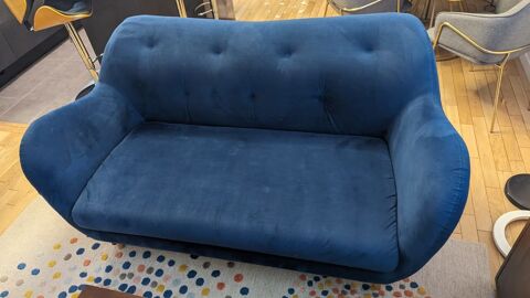 Canap 3 places en velours bleu HABITAT 0 Clamart (92)