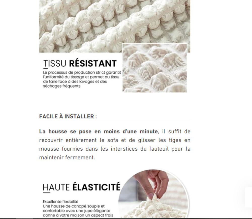 Parure NEUVE de Housses de Canap&eacute;/Fauteuils/Coussins Décoration