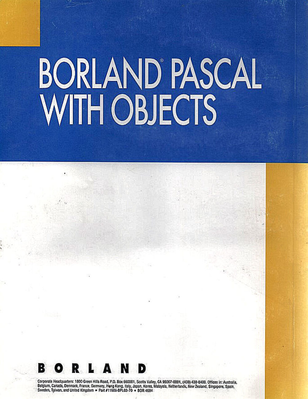 Borland Pascal With Objects - Borland Matriel informatique