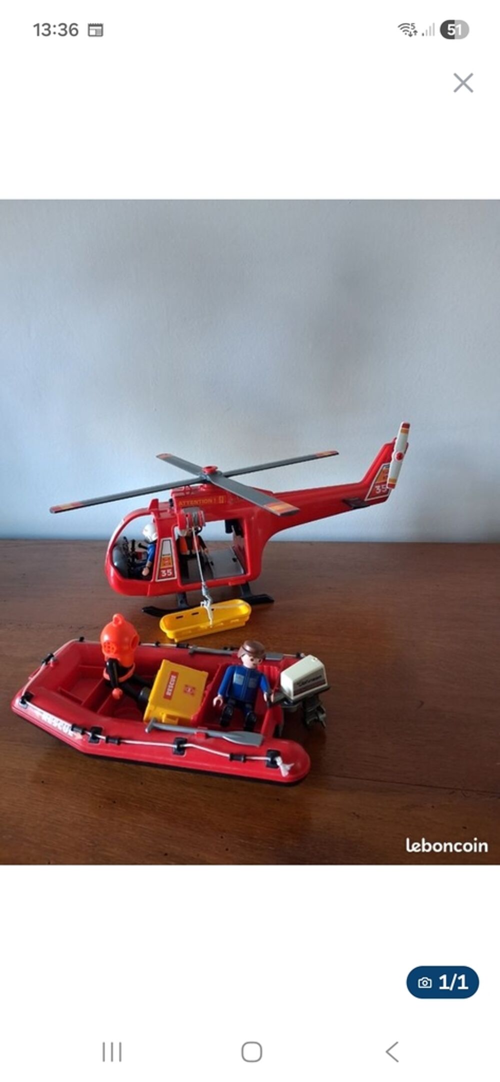 H&eacute;licopt&egrave;re bateau de sauvetage jouet avec figurines 
Jeux / jouets
