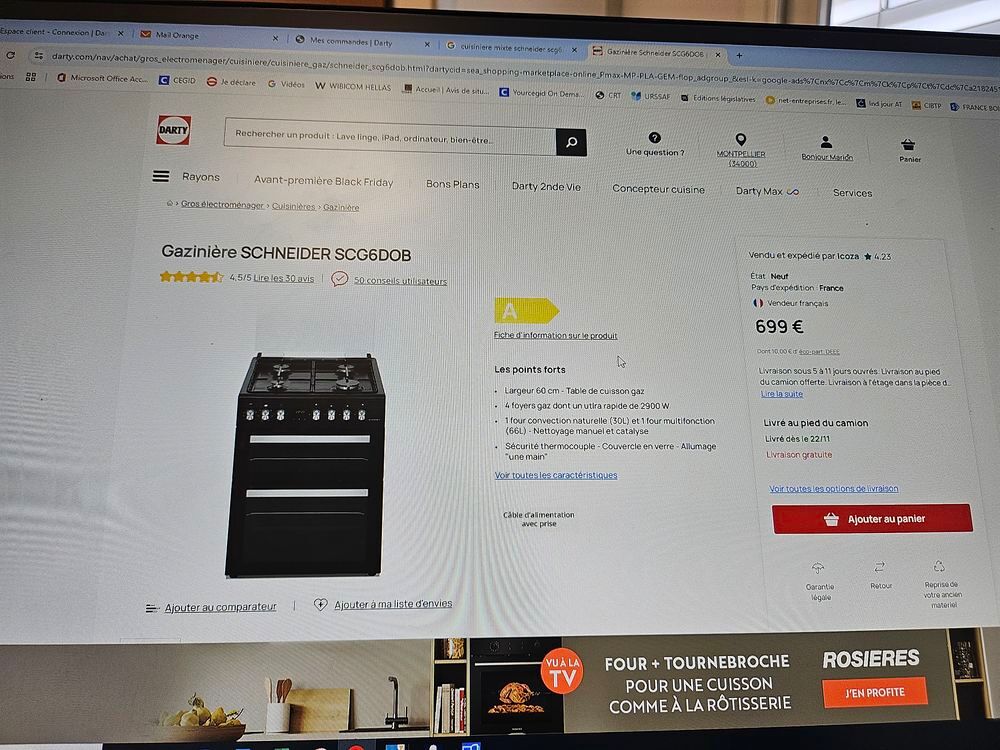 GAZINIERE SCHNEIDER Electroménager