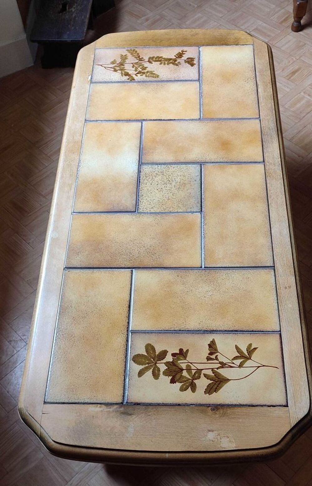 table basse bois et carrelage Meubles
