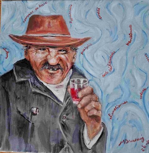 Peinture huile sur toile le vieux gaucher 35 Clermont-Ferrand (63)