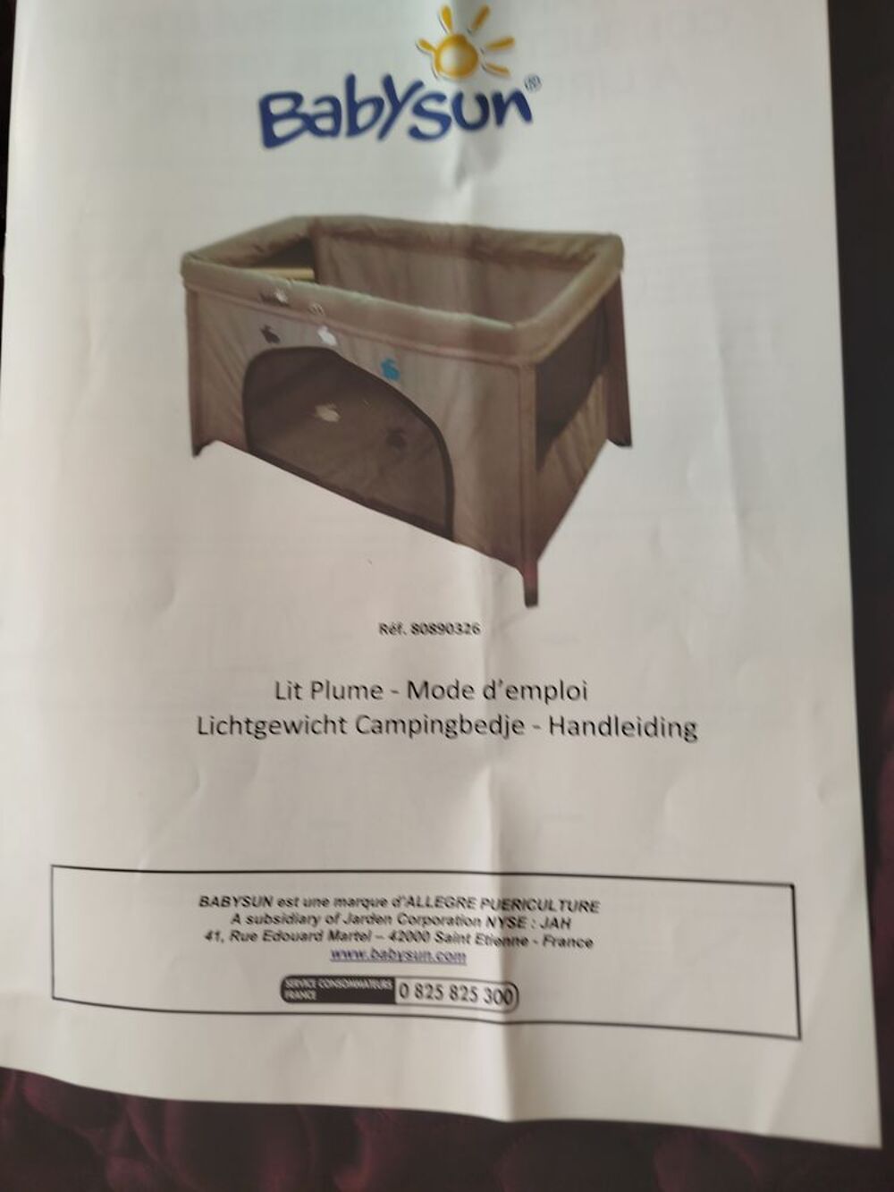 LIT PLIANT BABYSUN Puériculture