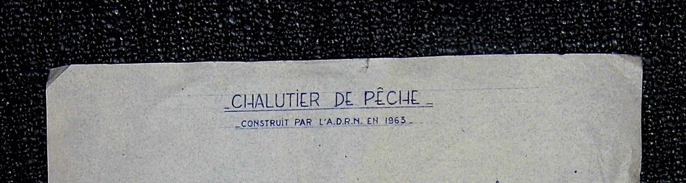 Authentique Chalutier bateau de peche marine mer plan coupe 1963 ADRN 
