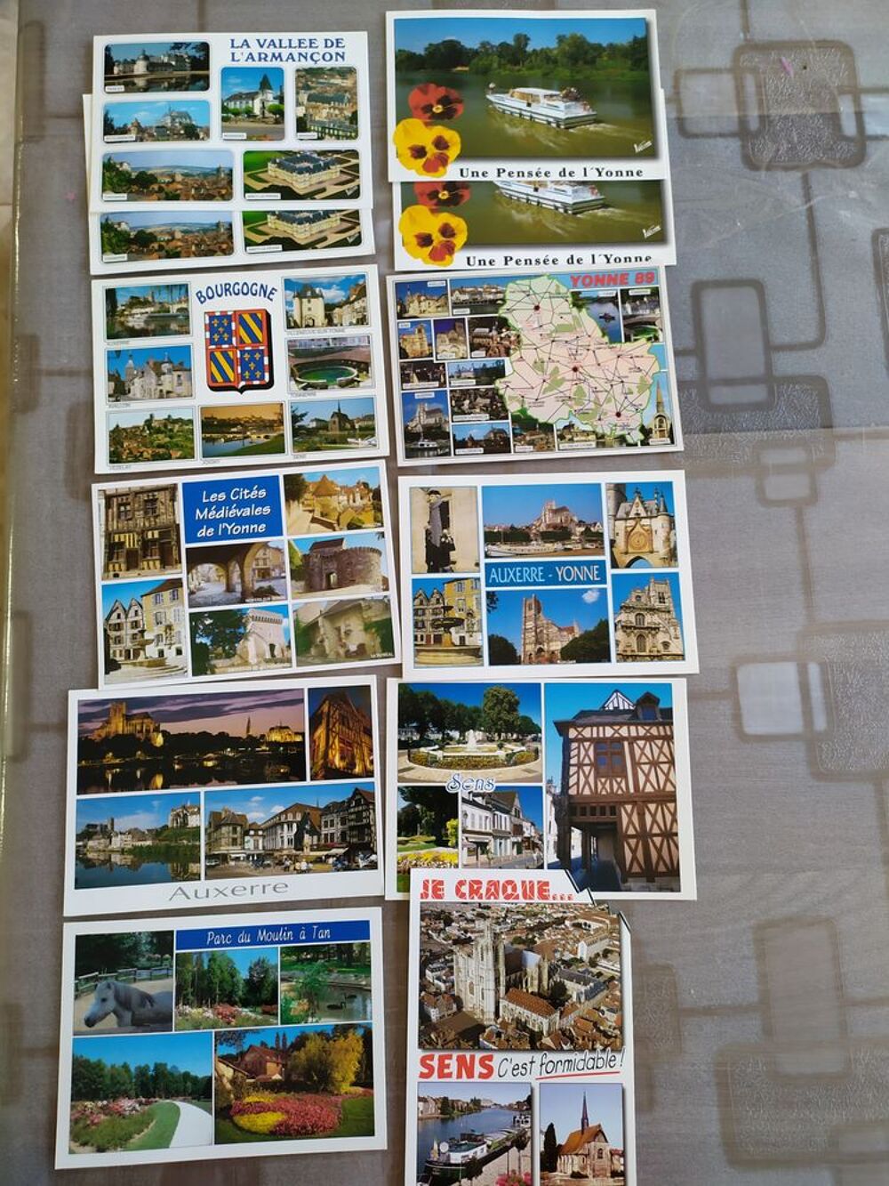 Lot de 12 cartes postales de l'Yonne NEUVES 