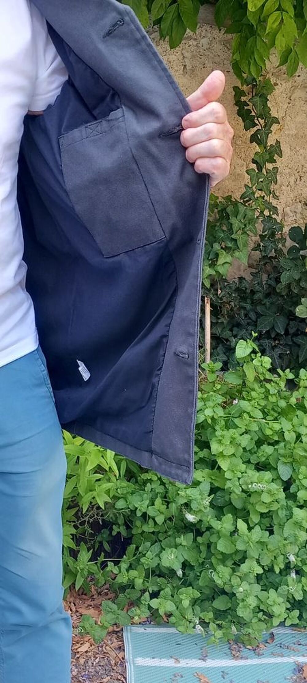 Veste coton 3/4 d&eacute;perlante bleue marine Batela Vêtements