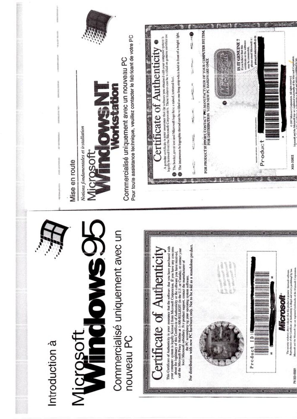 licence logiciel Windows NT Workstation Ann&eacute;e 1997 Matriel informatique