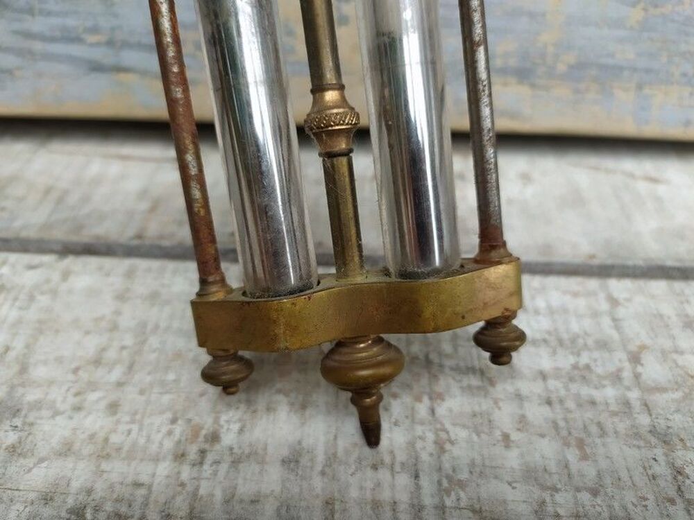 Ancien Balancier de Pendule Horloge Ponchon pour Mouvement 