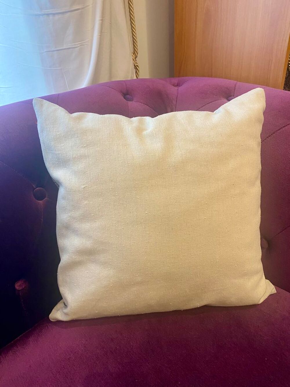 Coussin d&eacute;cor&eacute; avec coquillages Décoration