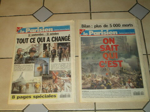 VIEUX JOURNAL PARISIEN ATTENTAT  11 SEPTEMBRE 2011 15 Villepinte (93)