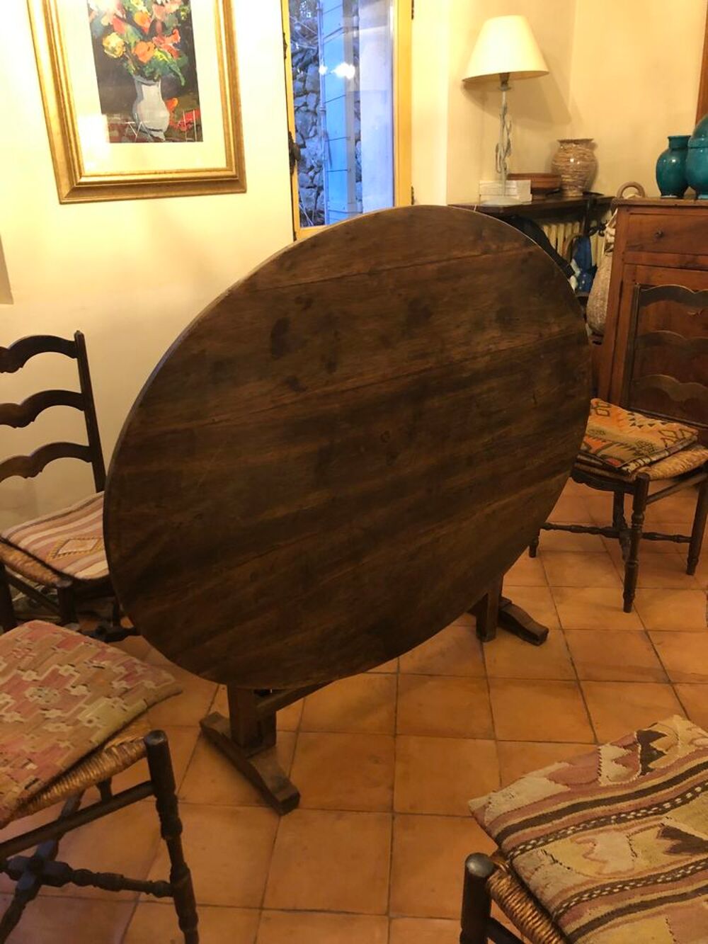 Table ovale ancienne en noyer + 6 chaises Meubles