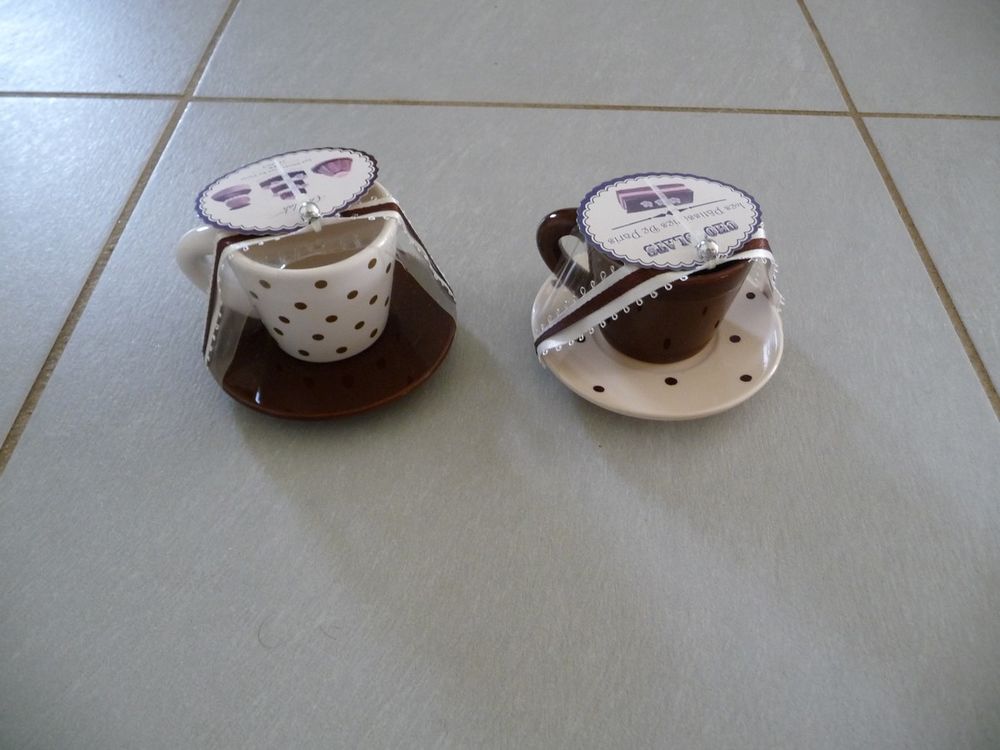 2 petites tasses bougeoirs Neuves Décoration