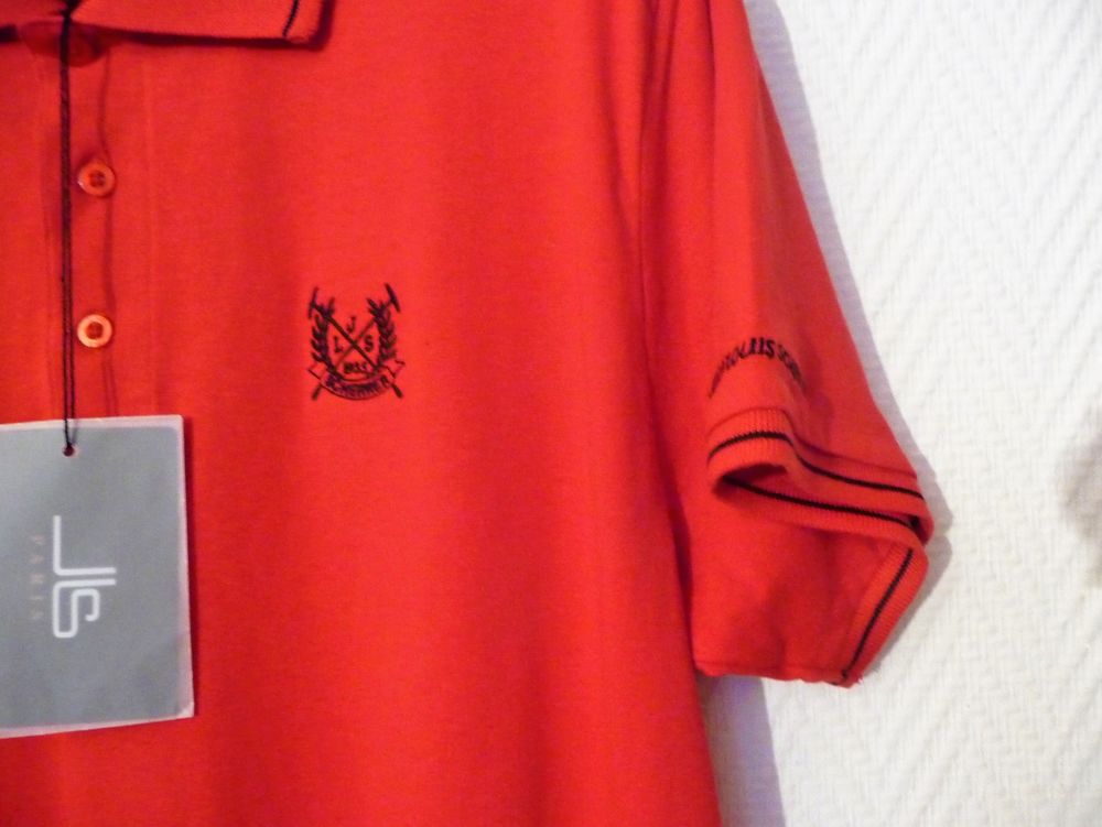 Polo/ Tee Shirt en 100% Coton Rouge- Jean Louis Scherrer Vêtements
