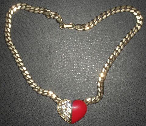 Collier dor en maillon pais avec un c?ur bicolore. 30 Montreuil (93)