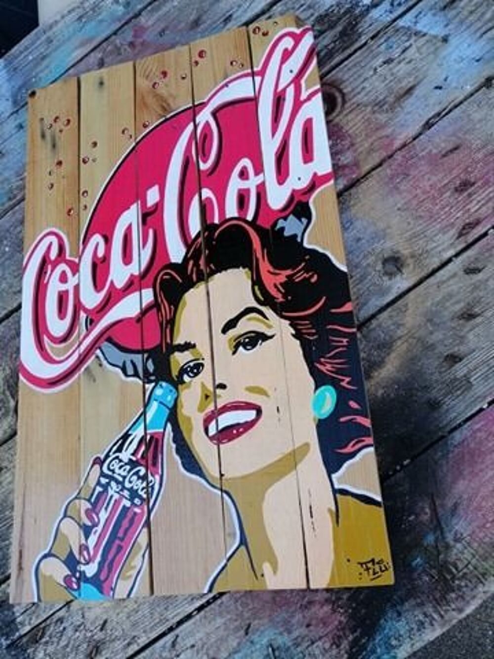 Tableau bois Vintage Coca-Cola Décoration