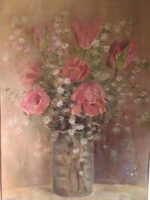 Tableau Pastel Bouquet de Fleurs Tulipes  80 Loches (37)
