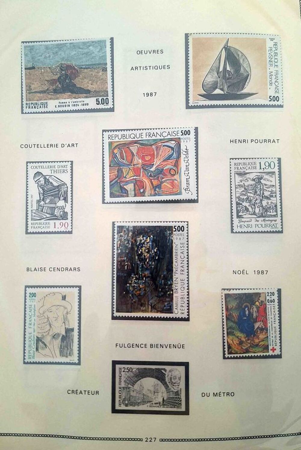 S&eacute;rie de timbres de collection de France F7 