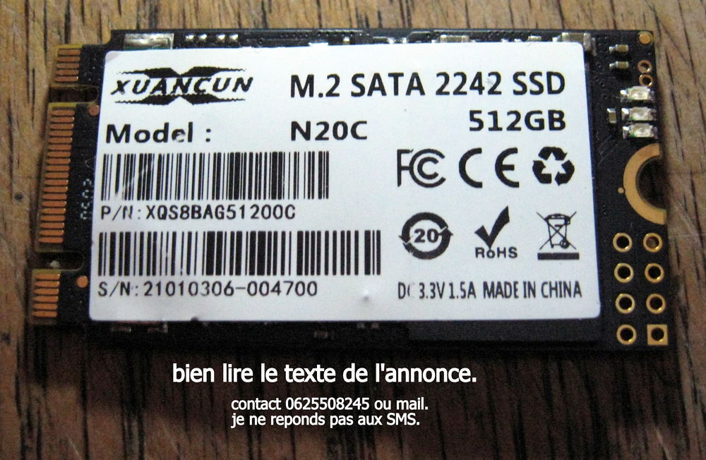 Ssd M2 2242 512GB. Matériel informatique