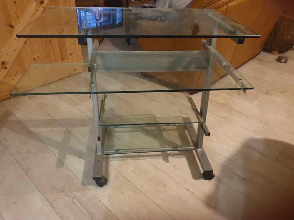 Bureau en verre pour ordi + si&egrave;ge Matériel informatique