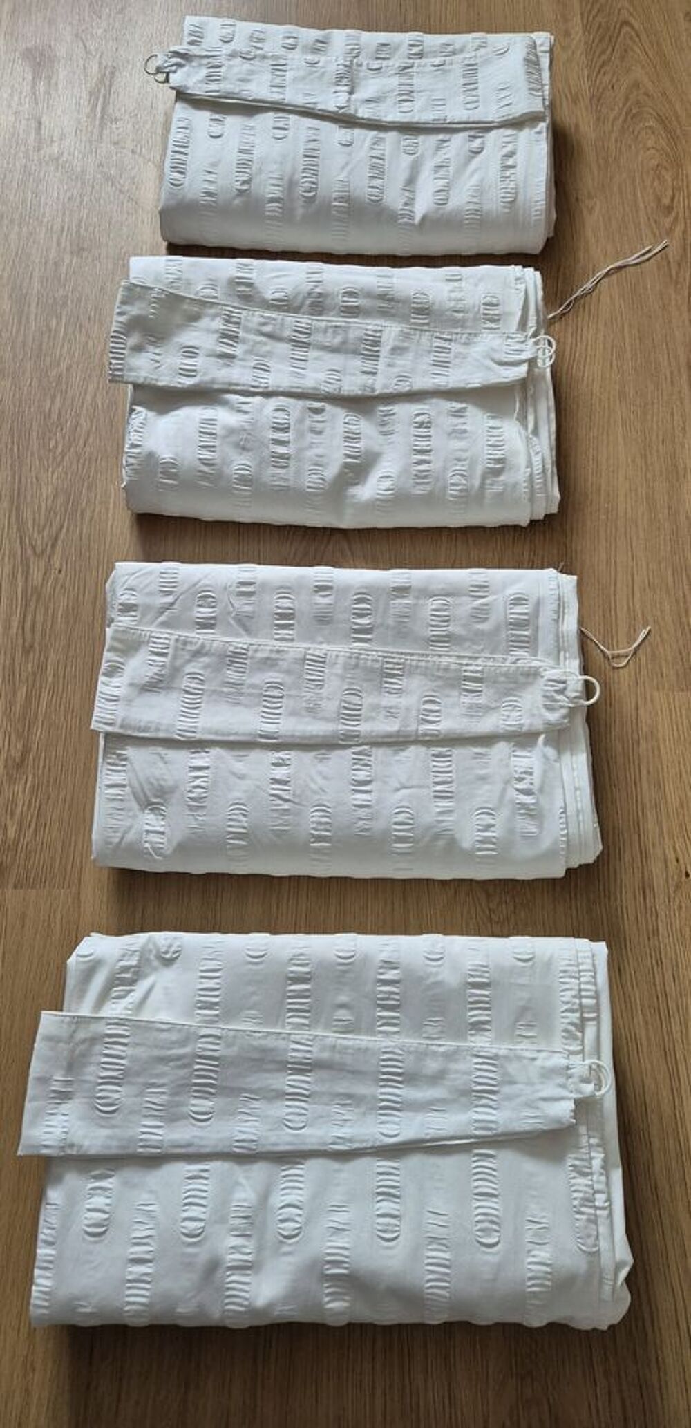 4 double-rideaux blancs + embrases Décoration