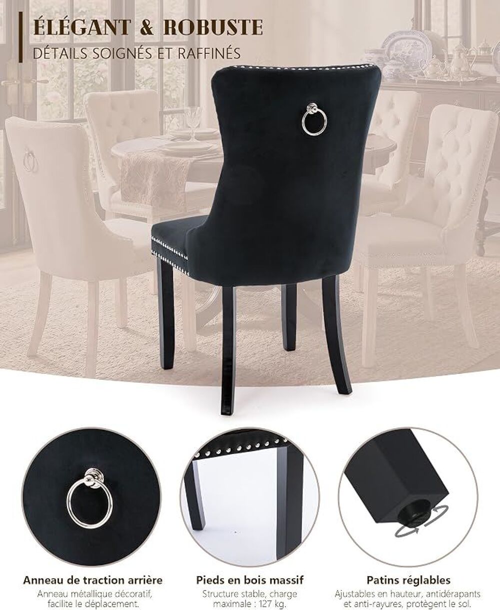 Lot de 2 chaises velours Meubles