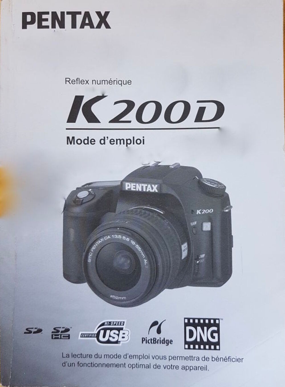 APPAREIL PHOTO PENTAX K200D- REFLEX + OBJECTIF Photos/Video/TV
