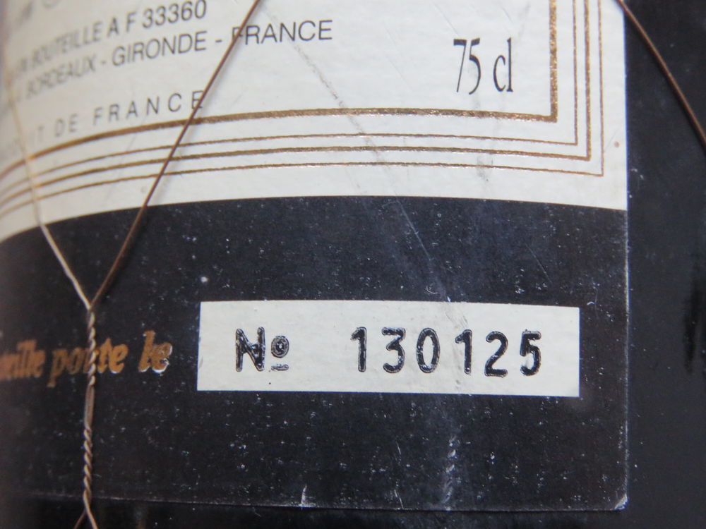 Bordeaux Bois de Sian cuv&eacute;e prestige de l'an 2000 Cuisine