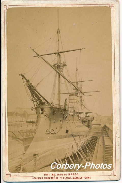 Photographie  Croiseur Cuirassé Port de Brest Neurdein 1880 35 Loches (37)