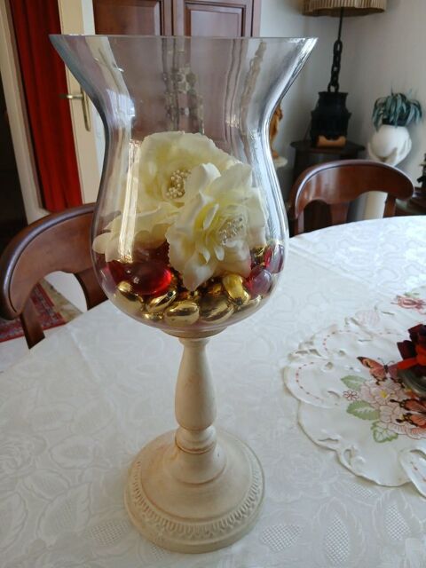  Grand vase photophore ancien forme tulipe verre N° 1451 7 Beaune (21)