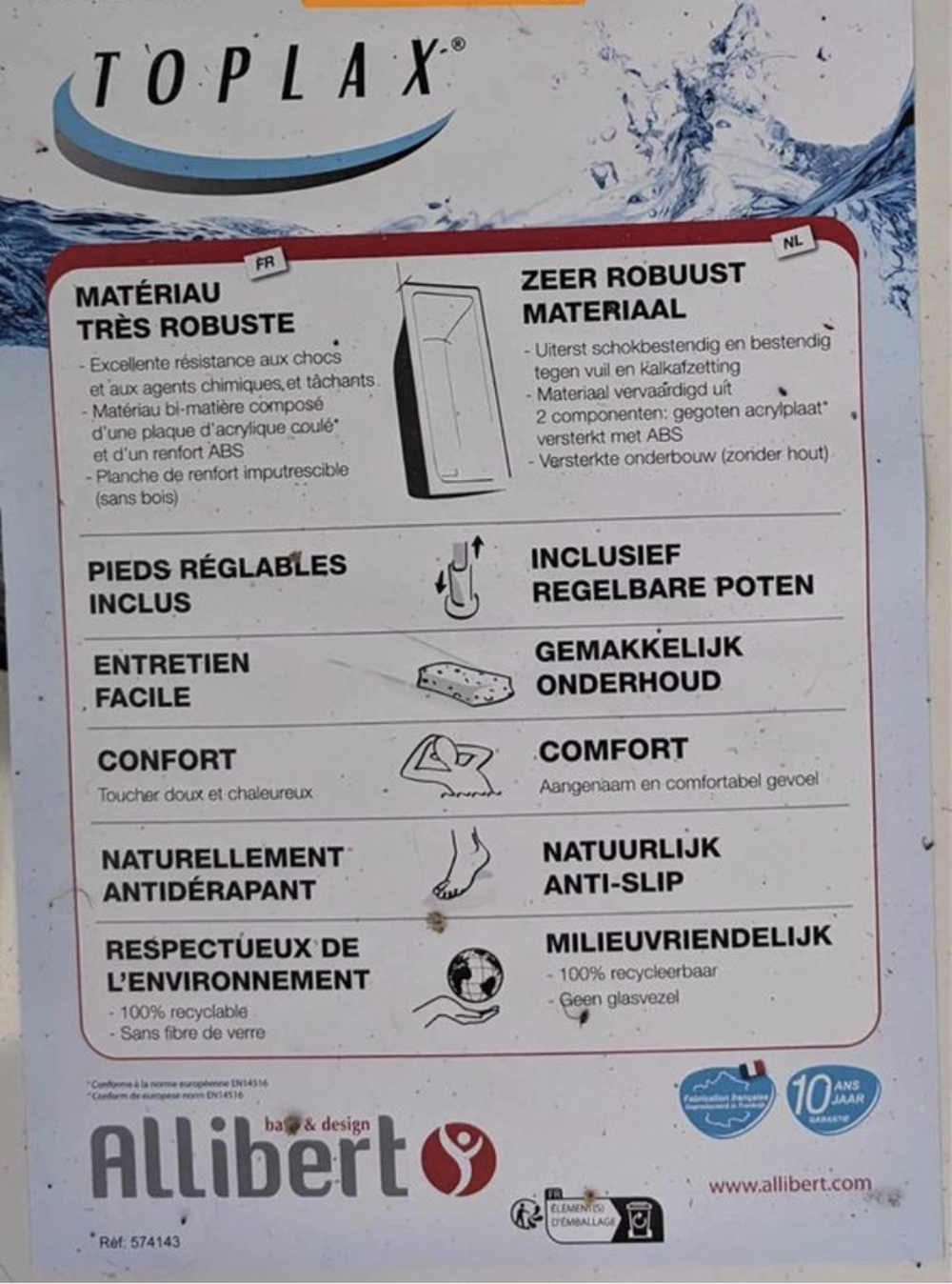 Baignoire avec syst&egrave;me d'&eacute;vacuation Meubles