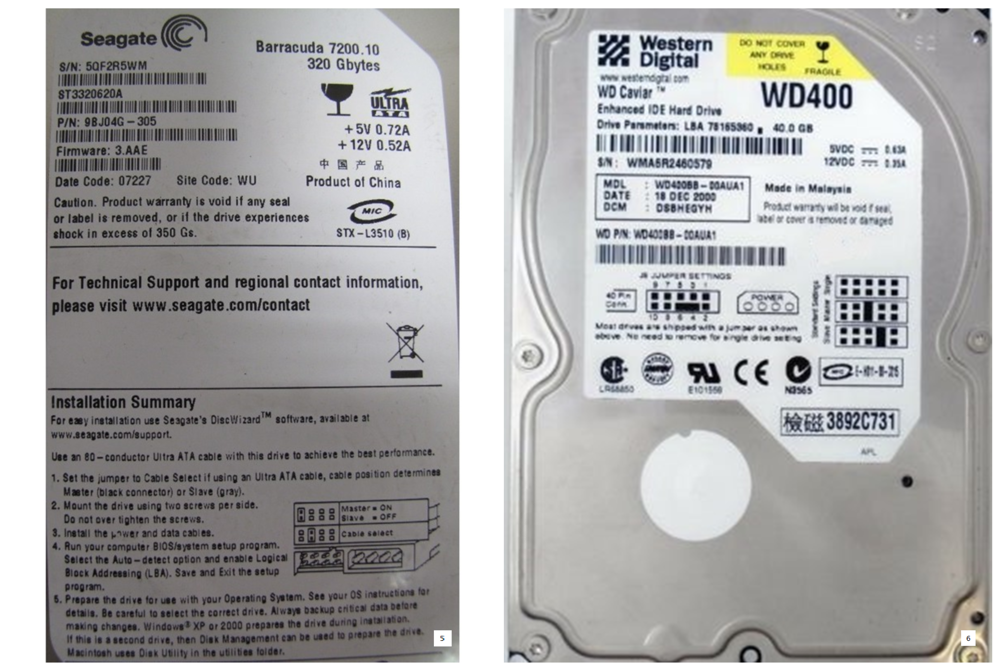 Lot de 6 disques dur hs sata ide hdd Matériel informatique