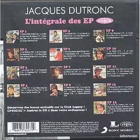 L'intgrale Des Ep Vogue - Jacques Dutronc 45 Vigneux-sur-Seine (91)