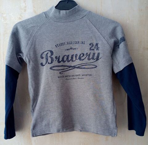 Sweat col montant - Gris/Bleu marine/motifs - Auchan - 8 ans 3 Marseille 5 (13)