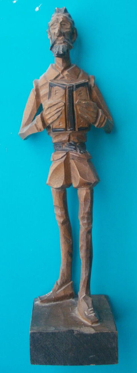 Statuette DON QUICHOTTE en bois estampill�e OURO  H 21 CM 15 Montauban (82)