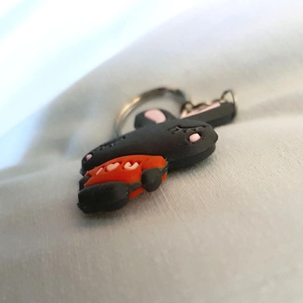 Porte cl&eacute; lapin en silicone, &agrave; relief 